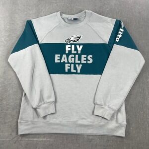 Philadelphia Eagles Miller Lite Men XL Grey Sweatshirt Fly Eagles Fly Crewneck